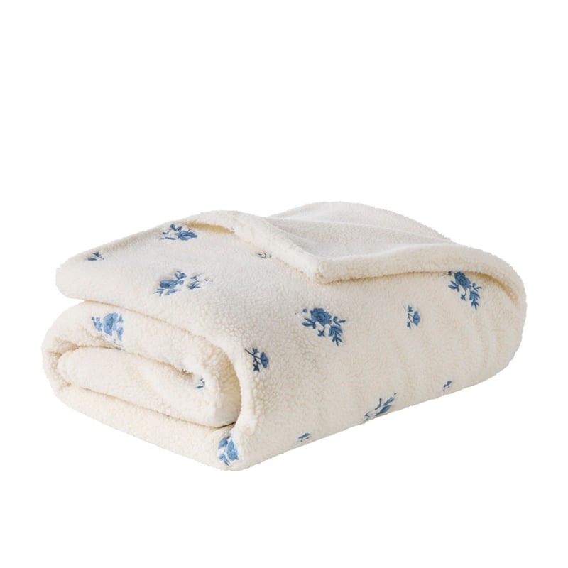Dreamer Blue Posy Sherpa Blanket
