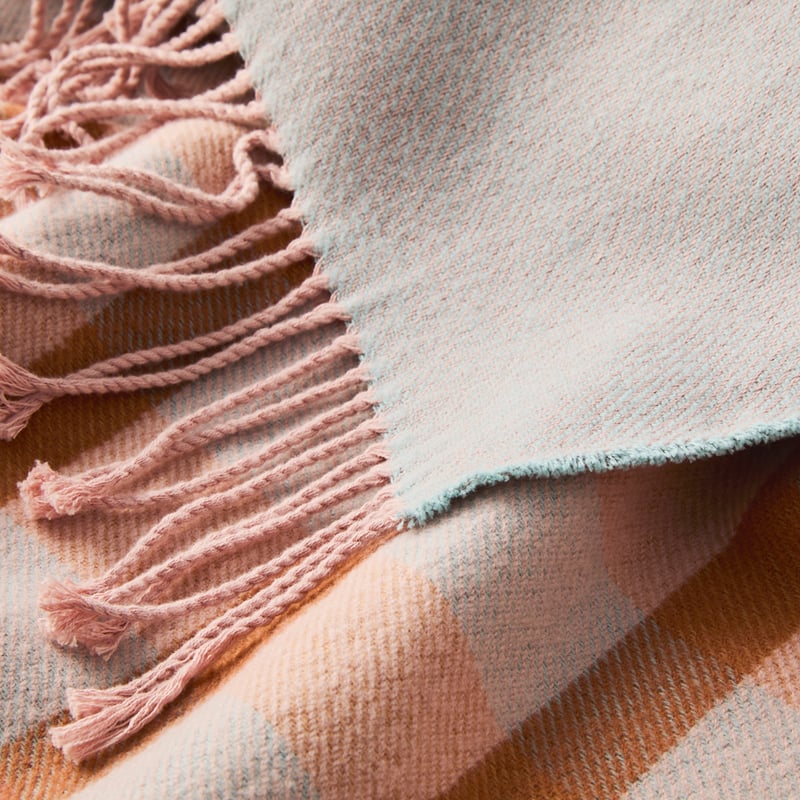 Alexia Pink & Blue Check Throw