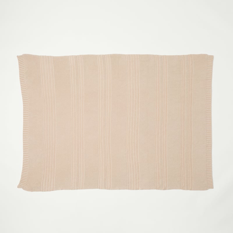 Buxton Cream Knit Throw