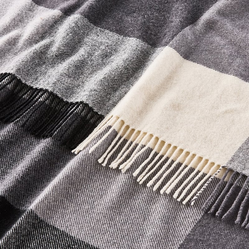 Holland Grey Wool Throw