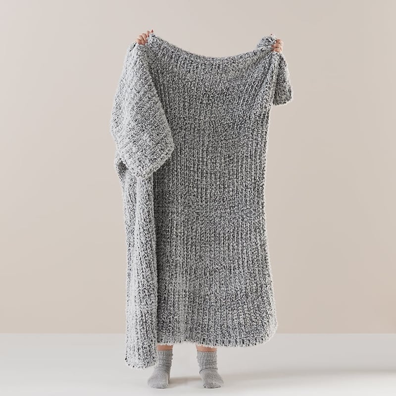 Munich Grey Feather Yarn Throw