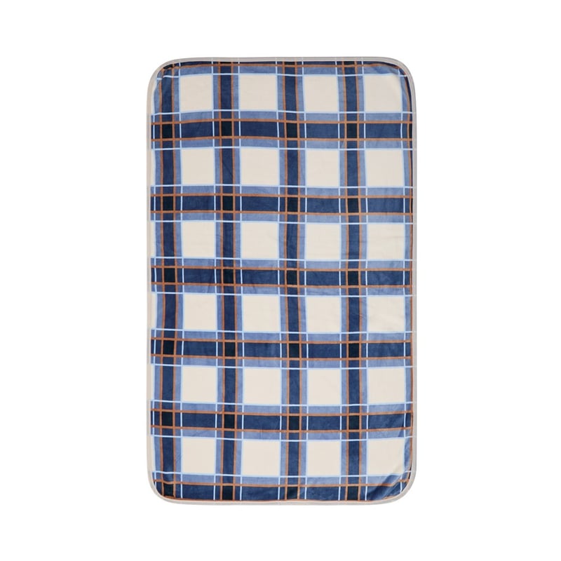 Heritage Glamour Blue Sherpa Throw	