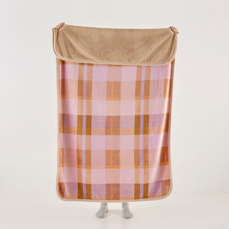 Melrose Check Sherpa Throw