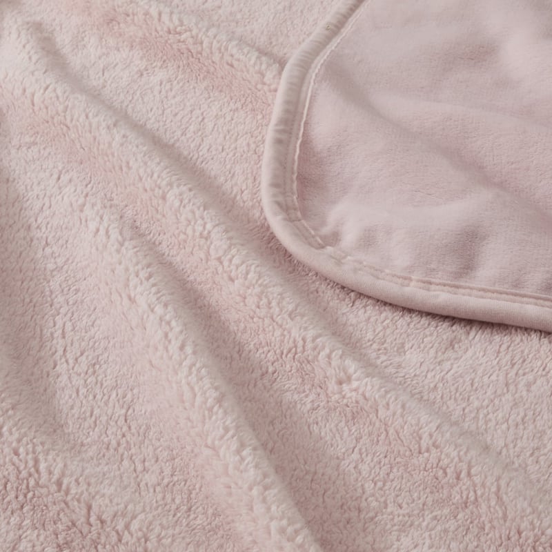 Soft Pink Sherpa Throw