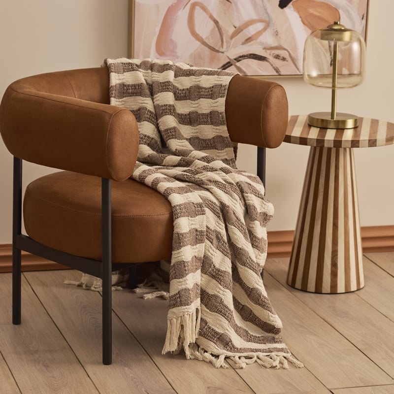 Lonsdale Brown & Natural Throw