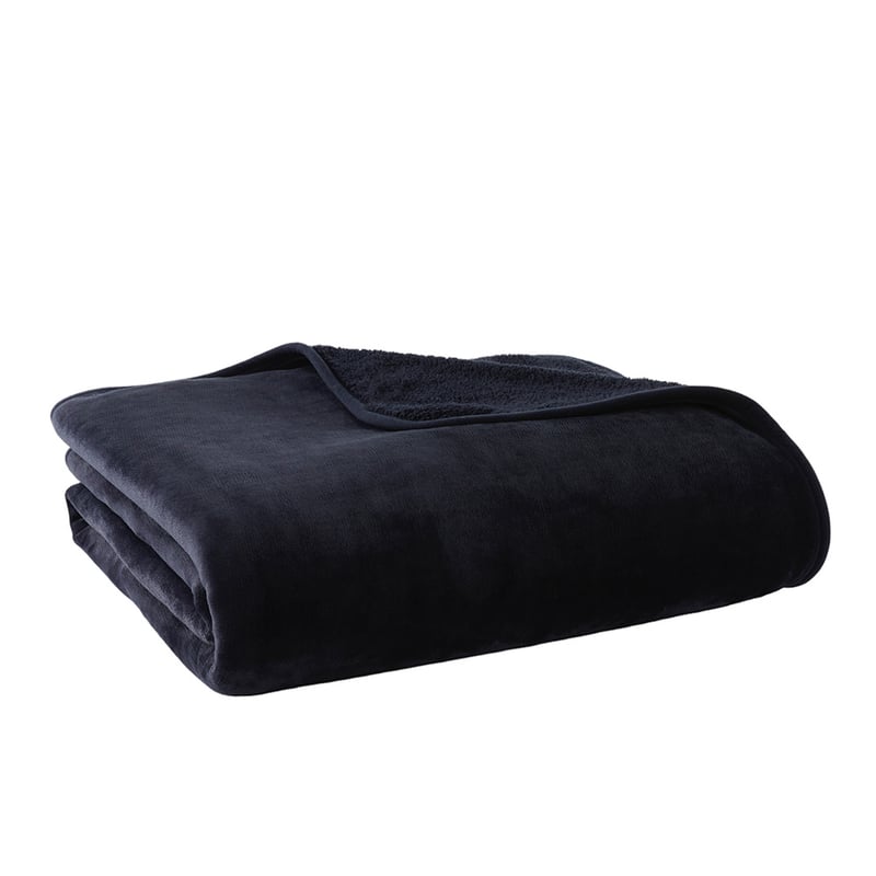 Navy Sherpa Blanket