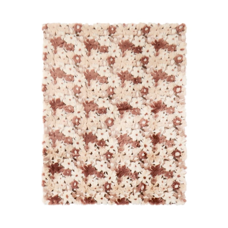 Grace Pink Floral Fur Throw