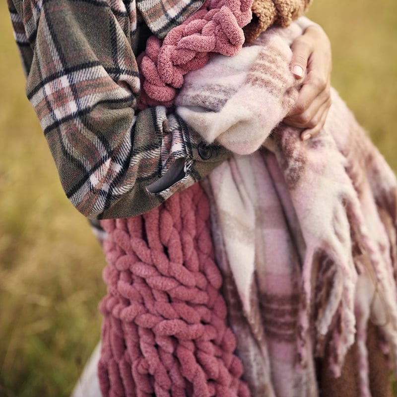Michigan Rosewood Check Throw