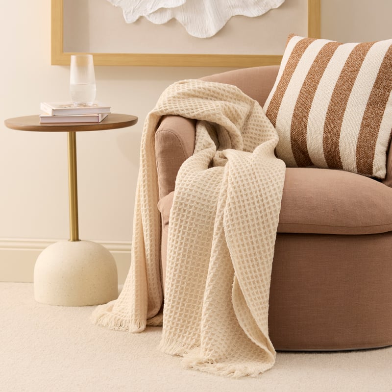 Eira Natural Waffle Throw