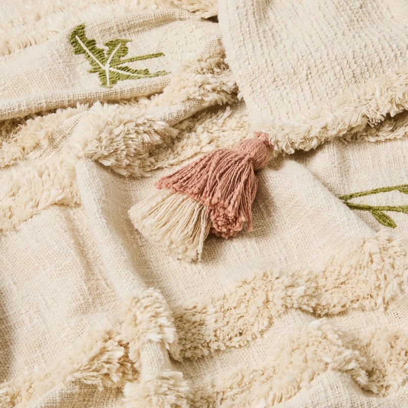 Lulu Straw & Natural Stripe Throw	