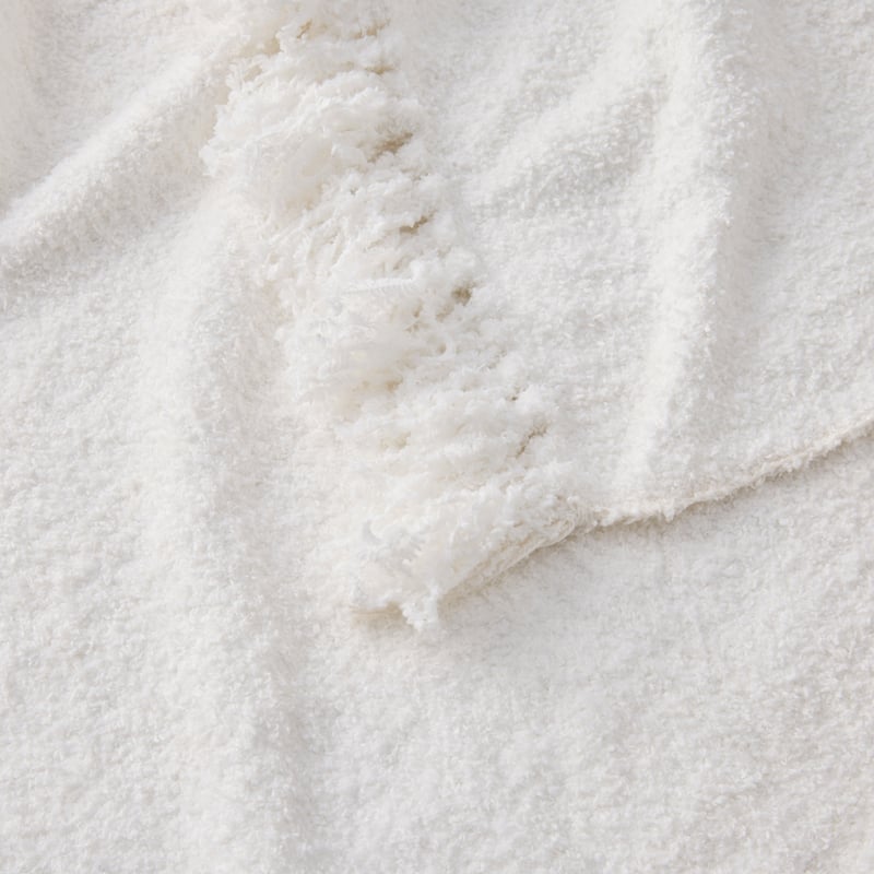 Loki White Boucle Throw