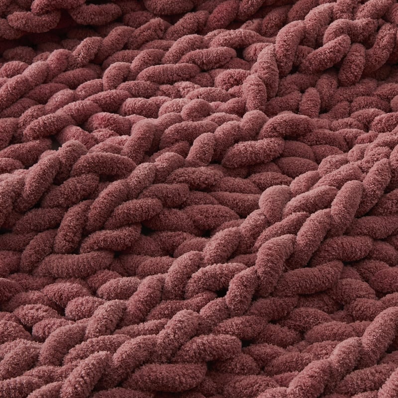 Belmont Rose Chunky Knit Throw	