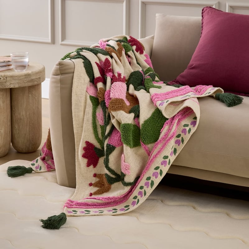 Greta Tufted Pink Throw