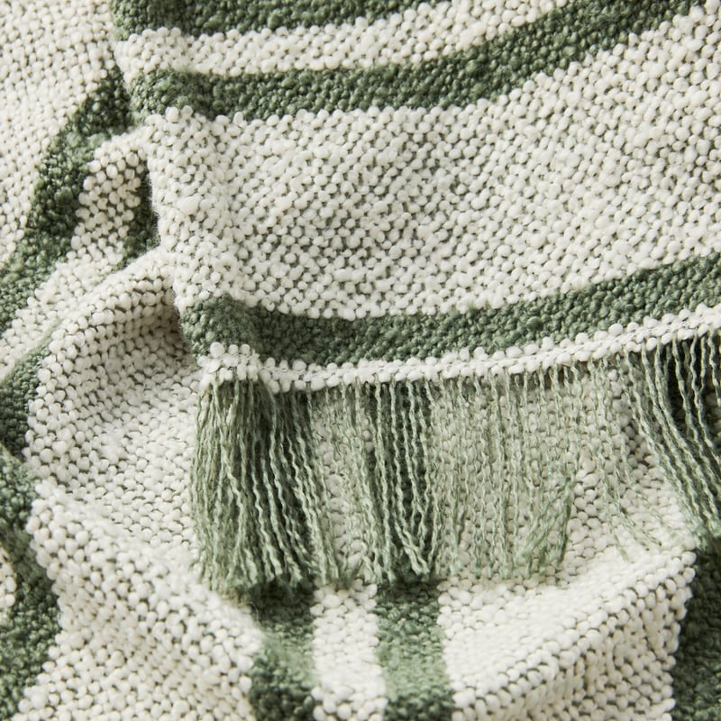 Cameron Olive Green Boucle Throw