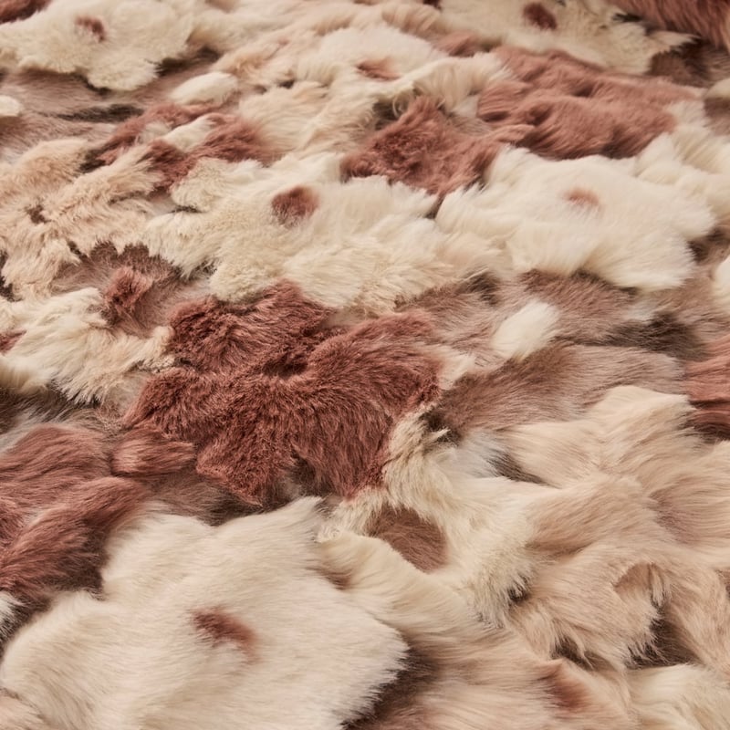 Grace Pink Floral Fur Blanket