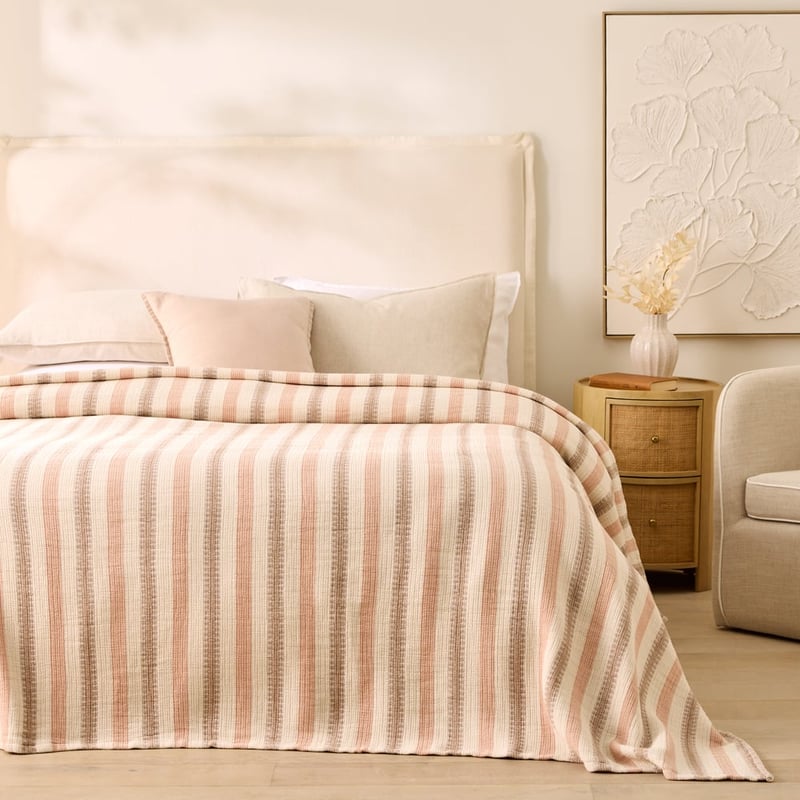 European Collection Warm Stripe Muslin Blanket