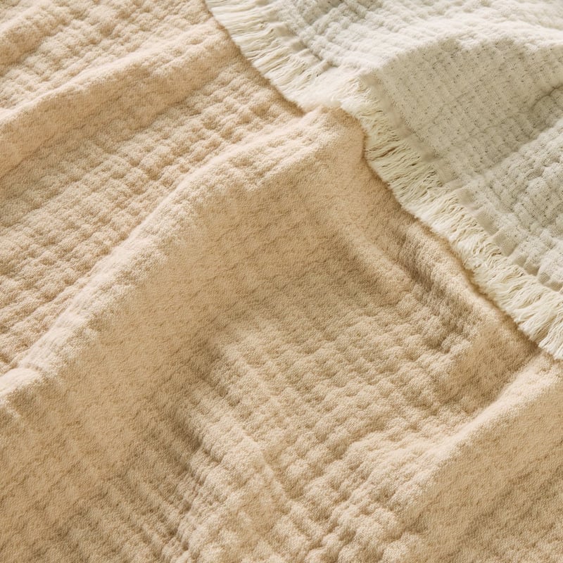 European Collection Cappuccino & White Elio Throw