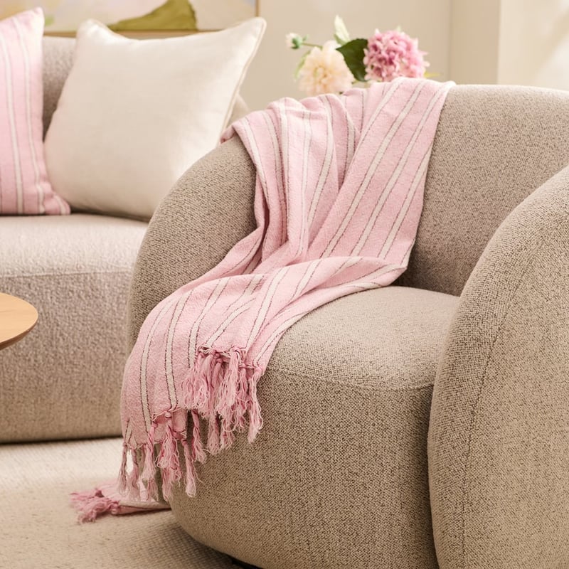 Lottie Pink Stripe Throw