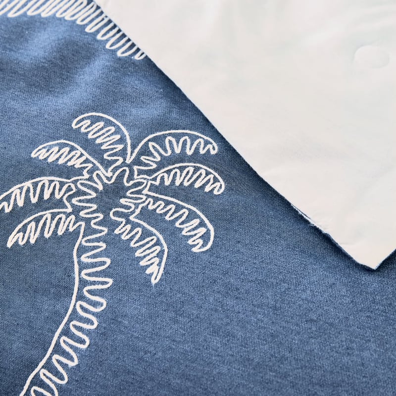Denim Blue Palm Blanket