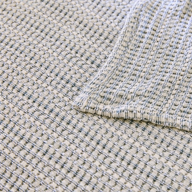 Bowie Blue & Natural Blanket