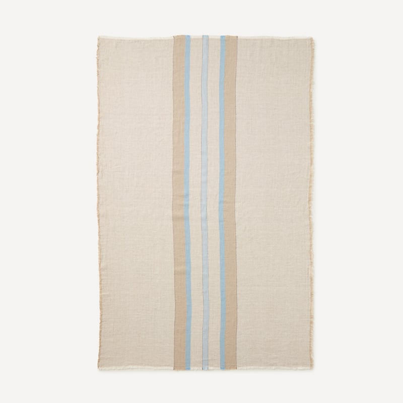 Indra Cashmere Blue Linen Throw