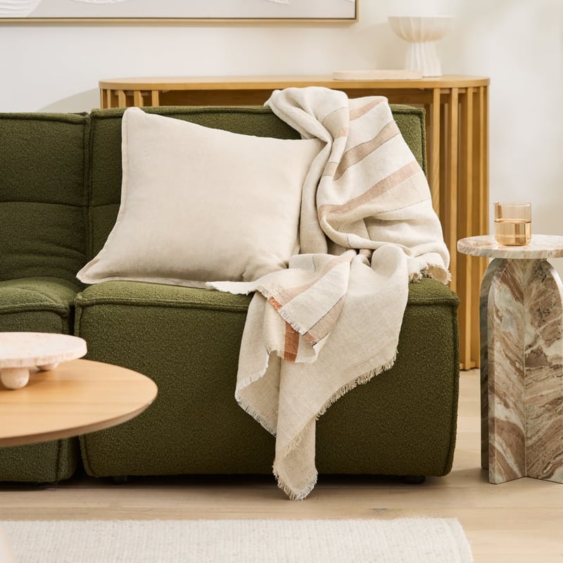 Indra Natural Linen Throw