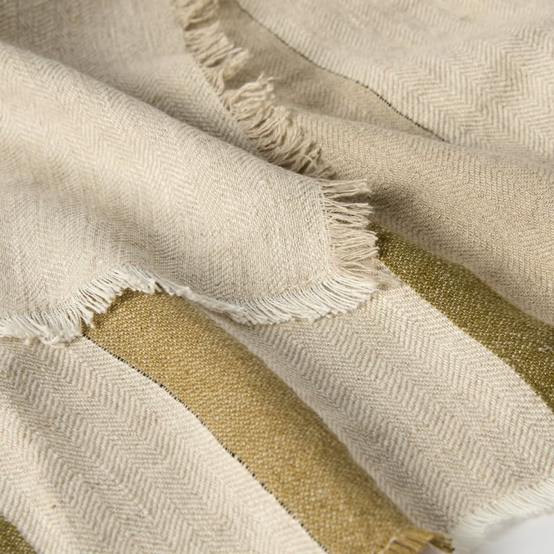 Indra Olive Linen Throw