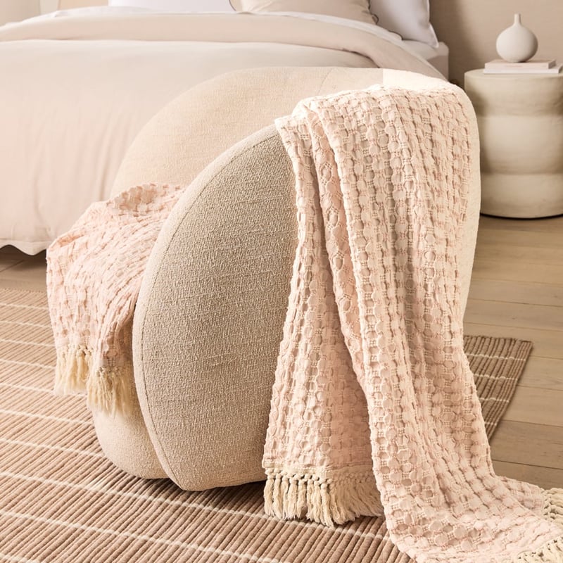  Byron Dusty Pink Marle Waffle Throw