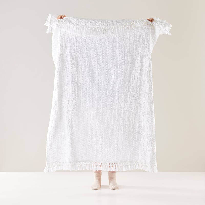 Byron White Solid Waffle Throw