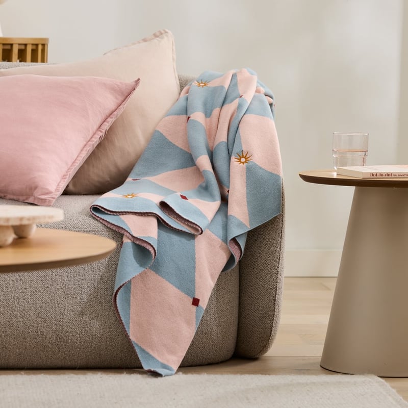 Marcella Pink Knitted Throw