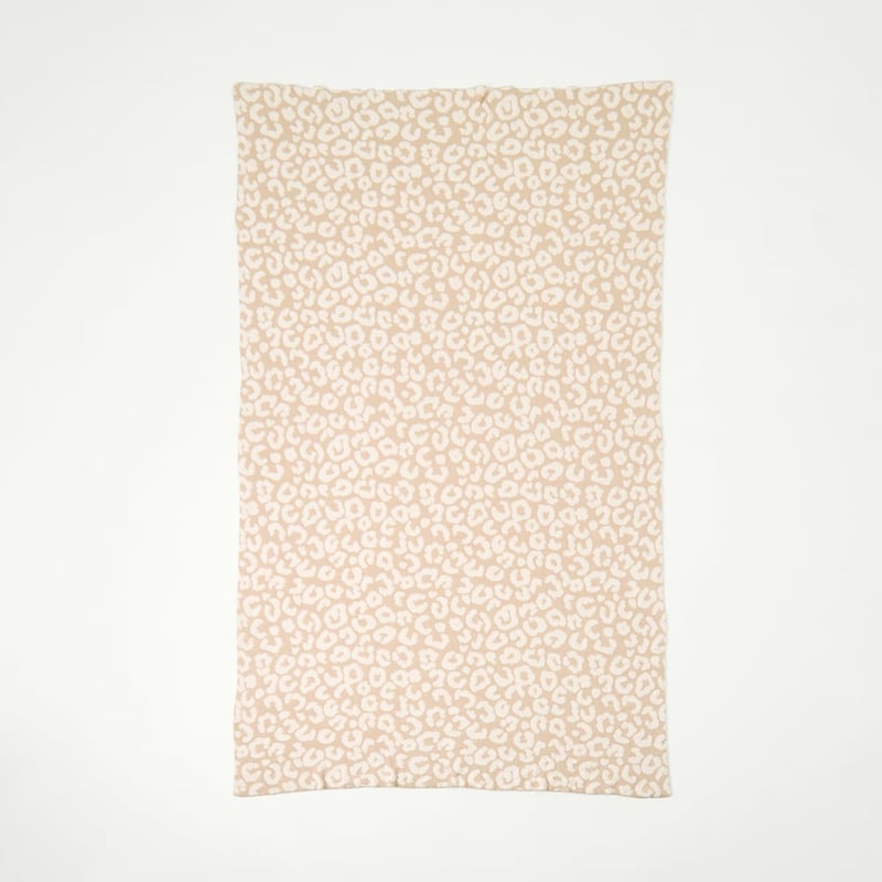 Leopard Natural Knitted Throw