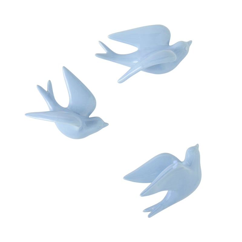 Flying Swallow Blue Birds Set of 3