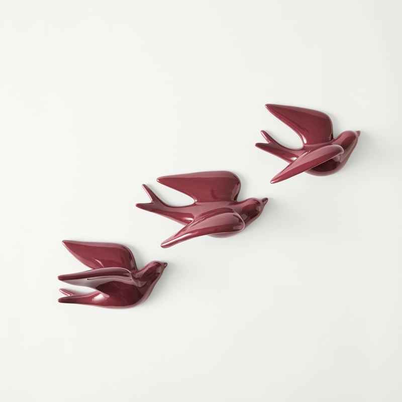 Flying Swallow Cherry Birds Set of 3