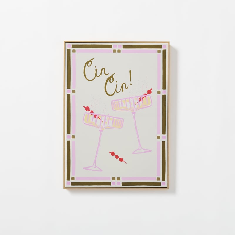 Cocktail Hour Cin Cin Canvas