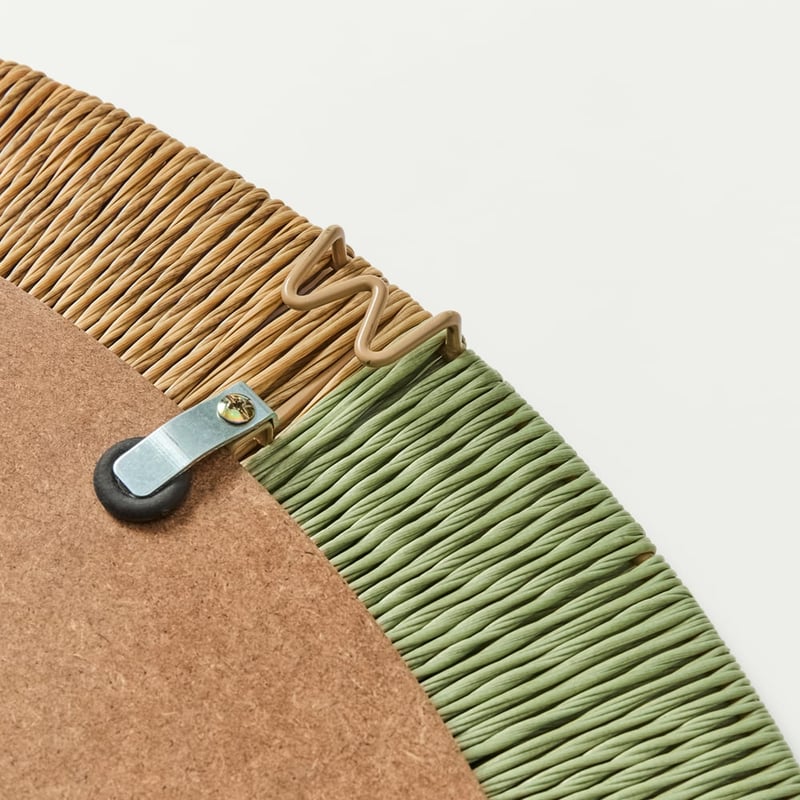 Otto Rattan Green & Natural Round Mirror