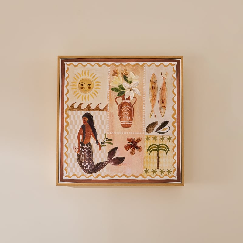 Summer Paradise Mermaid Collage Canvas