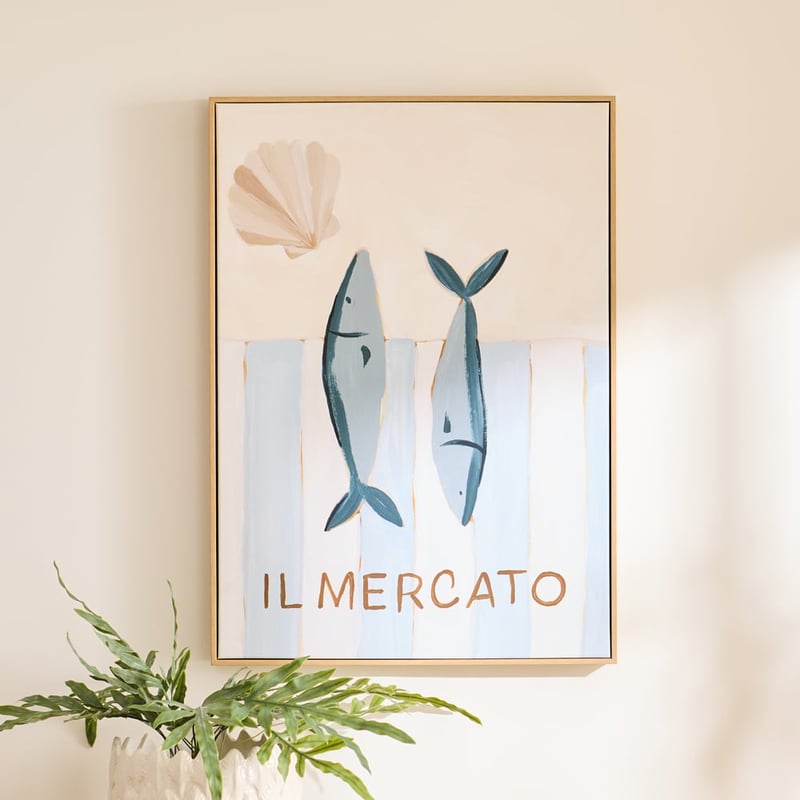 Seaside Il Mercato Portrait Market Canvas