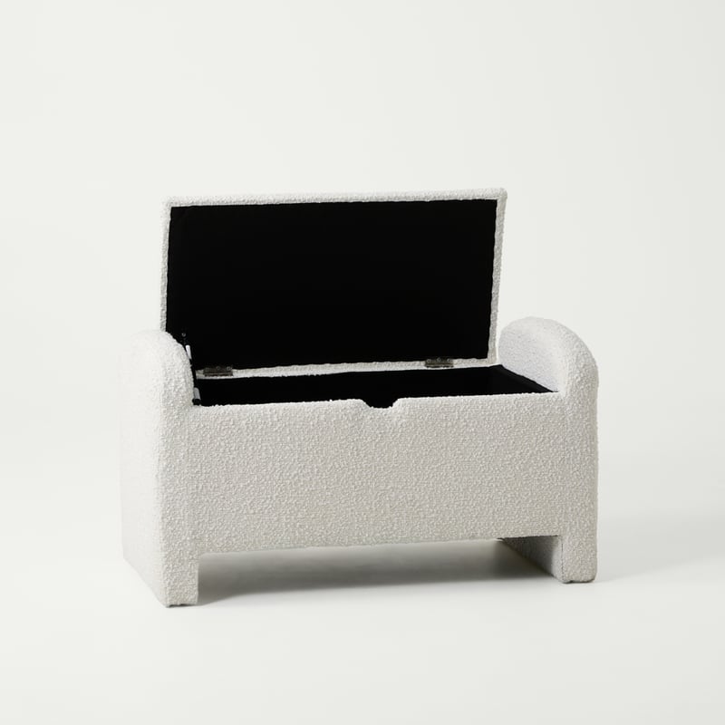 White Boucle Blanket Box