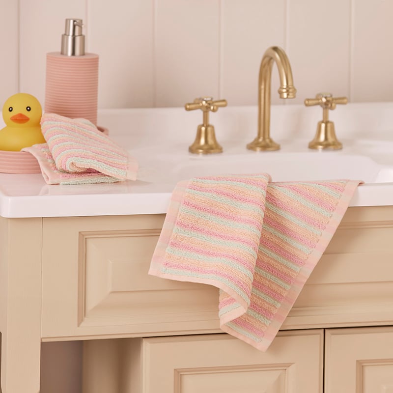 Sunderland Pink Multi Stripe Towel Range