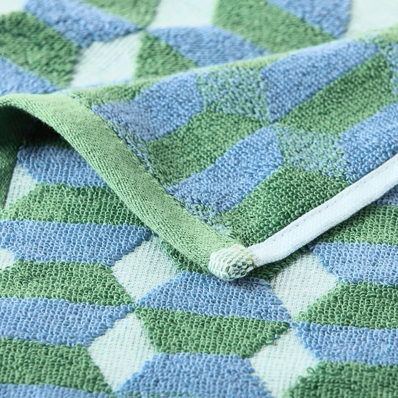 Geo Blue & Green Bath Towel