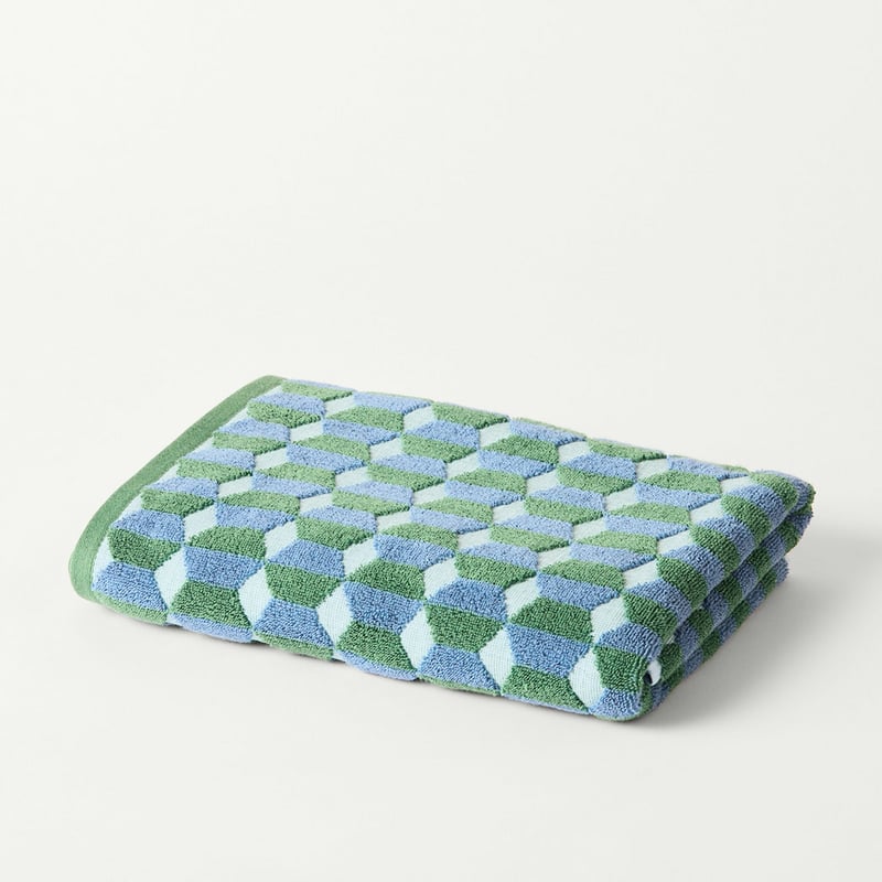 Geo Blue & Green Bath Towel