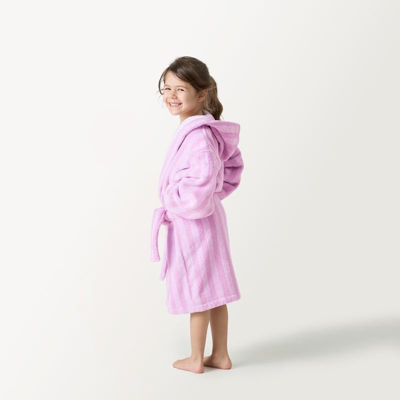 Terry Sonny Stripe Lilac Bathrobe