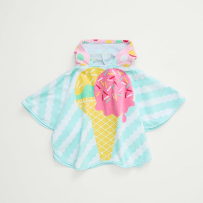 Kids Ice Cream Sundae Beach Hooded Towel