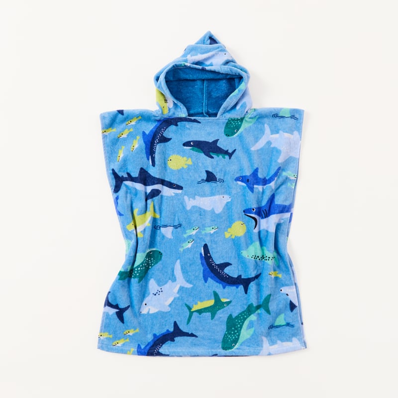 Kids Swimming Shark Beach Hooded Towel