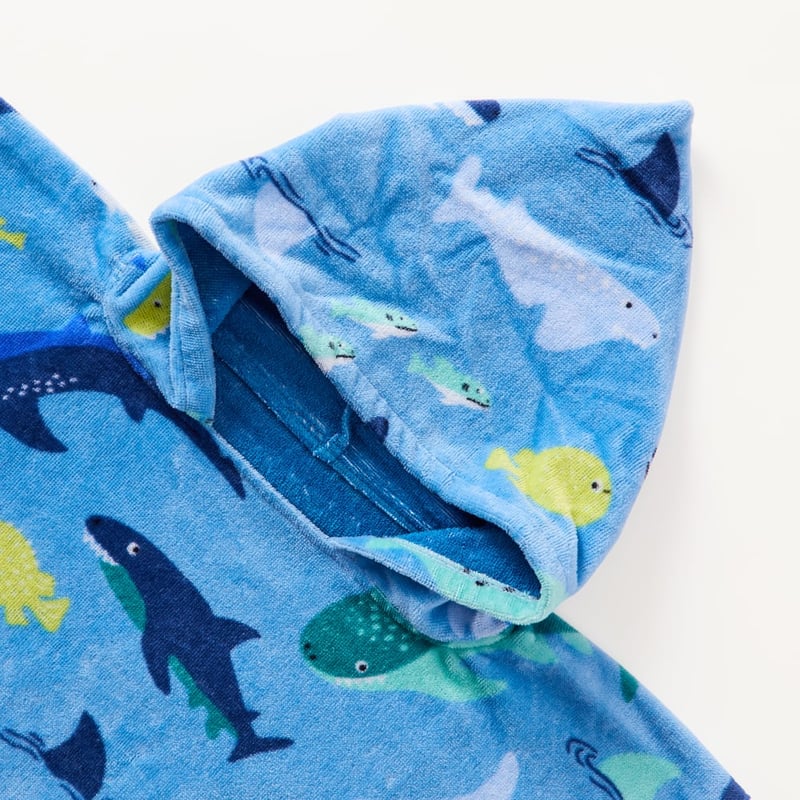 Kids Swimming Shark Beach Hooded Towel
