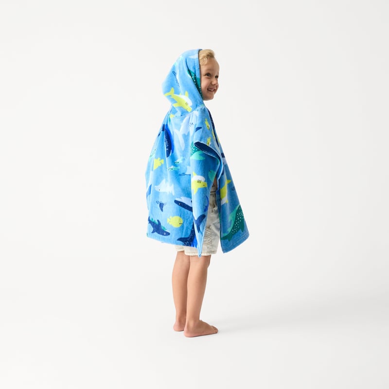 Kids Swimming Shark Beach Hooded Towel