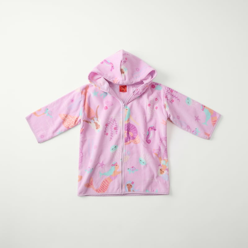 Kids Mermaid Wonder Zip Up Hooded Towel