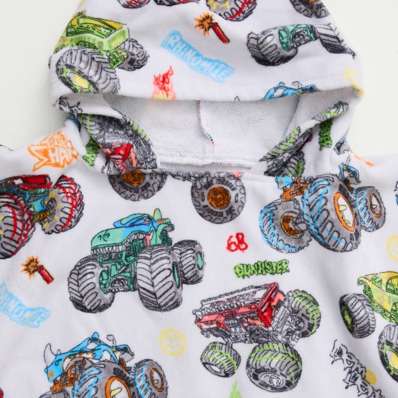 Mattel Hot Wheels Monster Trucks Hooded Beach Towel 