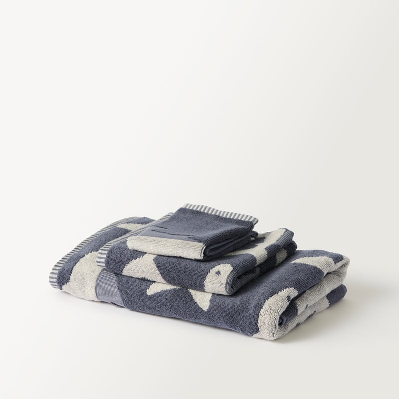 Shark Swims Navy Towel Range