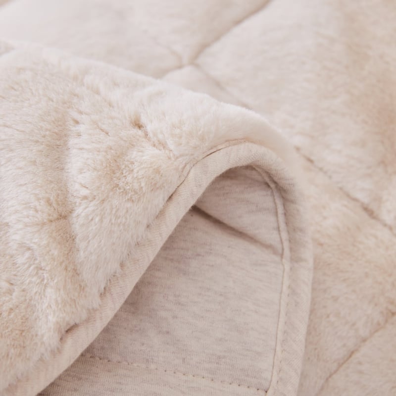 Porter Oat Faux Fur Quilted Coverlet Separates